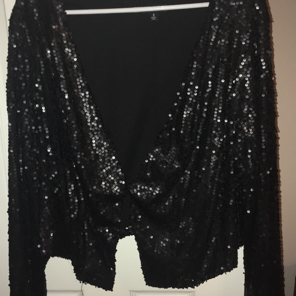 COPY - Torrid black sequined cardigan